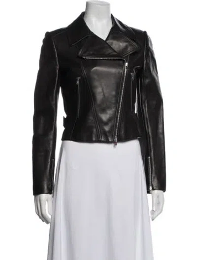 Pre-owned Alaïa Lamb Leather Biker Jacket In Black