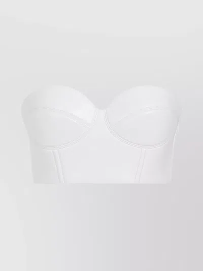 ALAÏA LAMB LEATHER TOP WITH PREFORMED BRA CUP