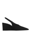 Alaïa Cube Wedge Slingbacks In Suede In Black