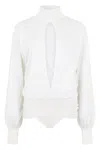 Alaïa Lamb Wool Mesh Bodysuit In White