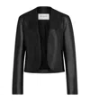 Alaïa Long Sleeve Leather Jacket In Black