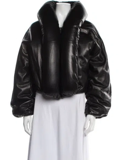 Pre-owned Alaïa Lambskin Down Jacket In Black