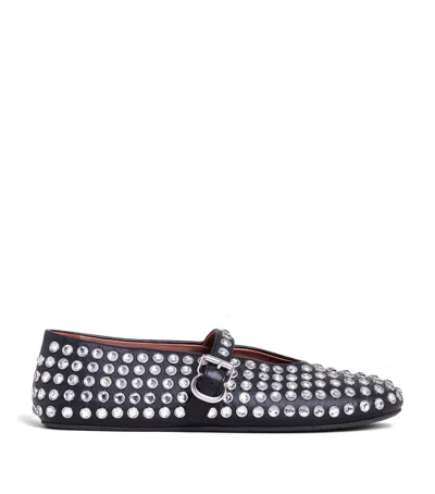 Alaïa Lambskin Embellished Ballet Flats In Multi
