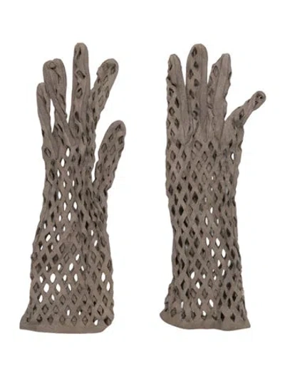 Pre-owned Alaïa Lambskin Gloves In Grey