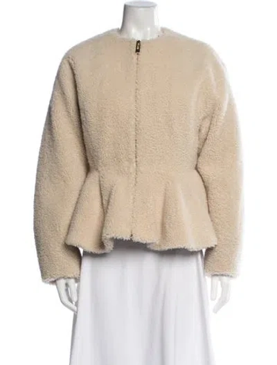 Pre-owned Alaïa Lambskin Jacket W/ Tags In Neutrals