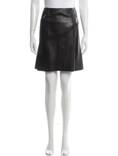 Pre-owned Alaïa Lambskin Mini Skirt In Black