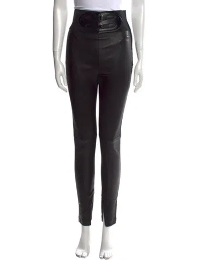Pre-owned Alaïa Lambskin Skinny Leg Pants In Black