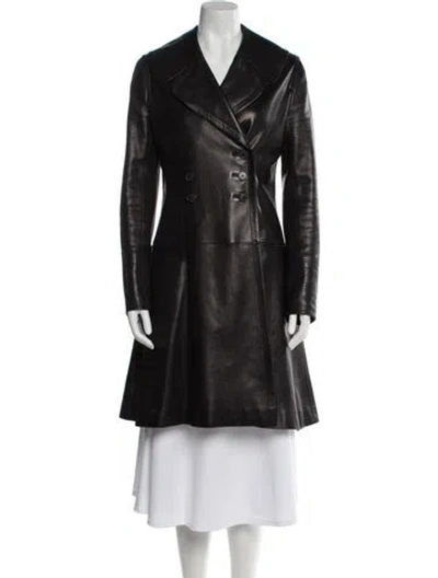Pre-owned Alaïa Lambskin Trench Coat In Black