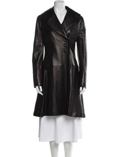 Pre-owned Alaïa Lambskin Trench Coat In Black