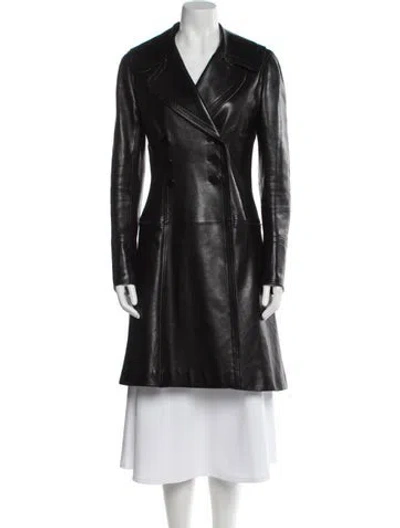 Pre-owned Alaïa Lambskin Trench Coat In Black