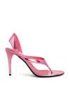 Alaïa Infradito 90 Metallic Leather Sandals In Pink