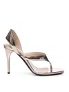 Alaïa Laminated Leather Sandals In Pink
