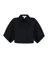 Alaïa Womens Noir Alaia Crop Short-sleeves Knitted Polo Top In Black