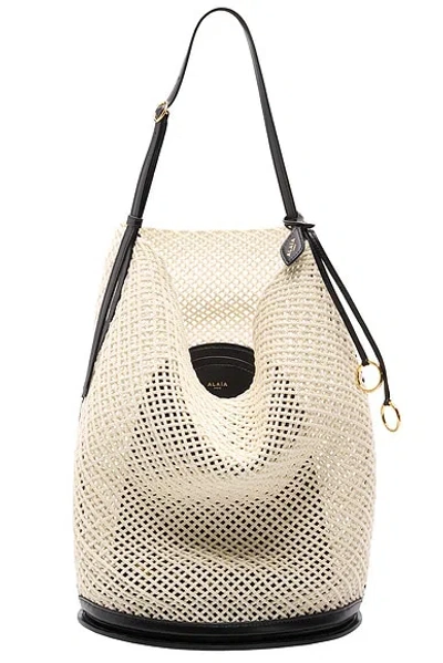 Alaïa Large Bucket Bag In Neutral