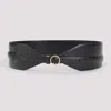 Alaïa Large Calf Leather Belt With Gold-tone Buckle In Black