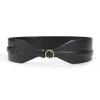 Alaïa Large Calf Leather Belt With Gold-tone Buckle In Black