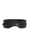 Alaïa Large Calf Leather Belt With Gold-tone Buckle In Black