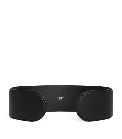 Alaïa Large Leather Belt In Black