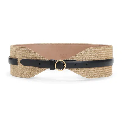 Alaïa Large Paperstraw Belt Women In Brown