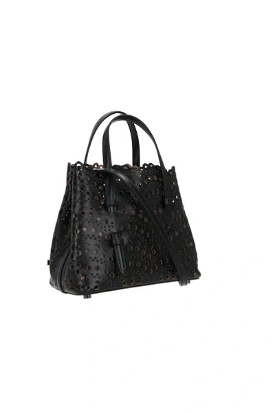 Alaïa Laser Cut Detailing Tote In Black