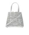 Alaïa Alaia White Mina Laser-cut Leather Top-handle Bag In White