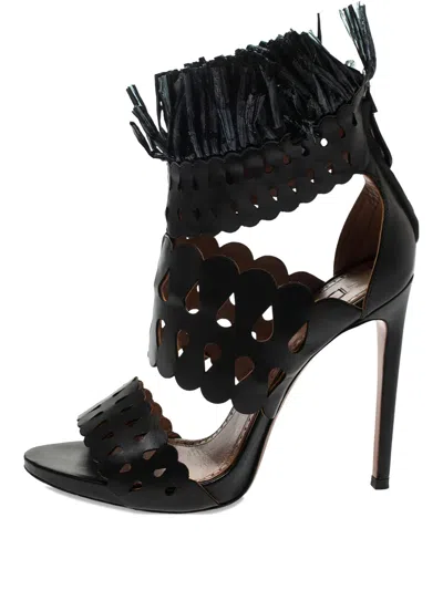 Pre-owned Alaïa Laser-cut Fringe Sandals