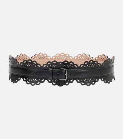 ALAÏA ALAÏA LASER-CUT LEATHER BELT,P00441831