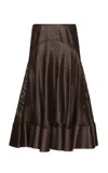 Alaïa Laser-cut Leather Mini Skirt In Brown