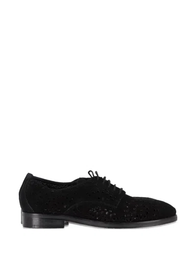 Pre-owned Alaïa Laser-cut Oxford Shoes In Black