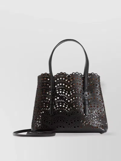 Alaïa Laser-cut Tote Bag Detachable Strap In Green