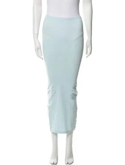 Pre-owned Alaïa Lasercut Accents Midi Length Skirt In White