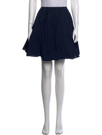 Pre-owned Alaïa Lasercut Accents Mini Skirt In Blue