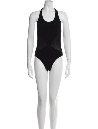Pre-owned Alaïa Lasercut Accents One-piece In Brown
