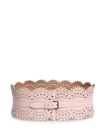 Pre-owned Alaïa Laser-cut Bustier Belt In Pink