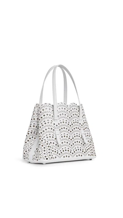 Alaïa Alaia Laser-cut Leather Tote Bag In Blanccasse