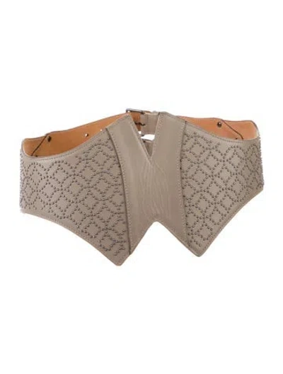 Pre-owned Alaïa Late 2000's - Early 2010's Wide Waist Belt In Gray