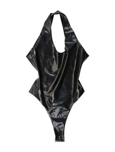 Pre-owned Alaïa Latex Halterneck Bodysuit In Black