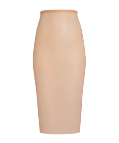 Alaïa Latex Pencil Skirt In Nude