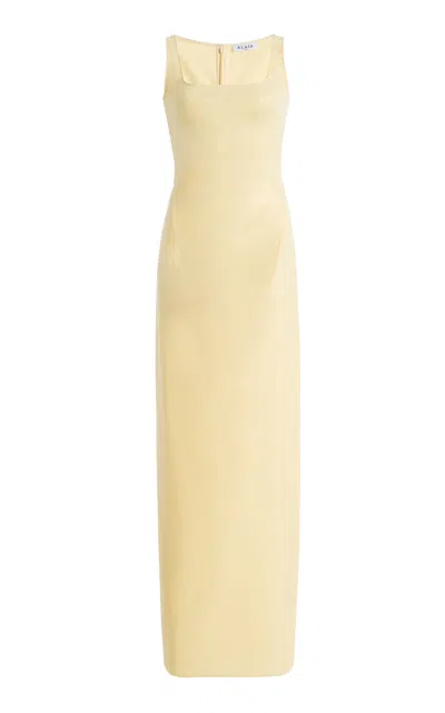 Alaïa Latex-jersey Maxi Dress In Neutral