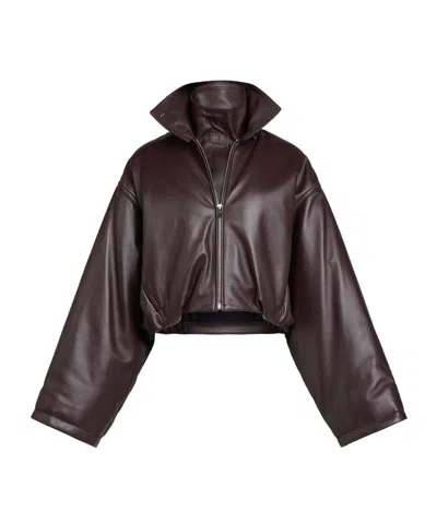 Alaïa Layered Bomber In Burgundy