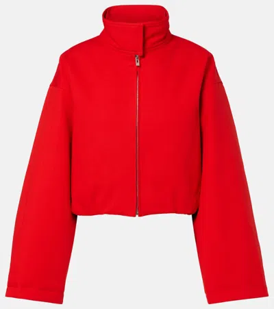Alaïa Layered Padded Cotton Jacket In Orange