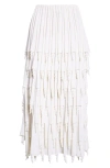 Alaïa Layered Cups Wool Blend Knit Skirt In White