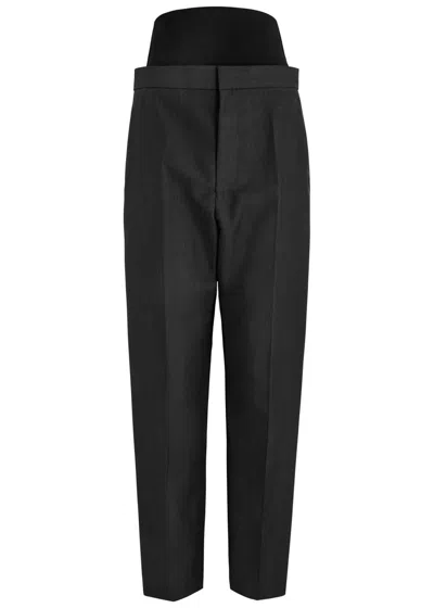 Alaïa Layered Mohair-blend Trousers In Grey