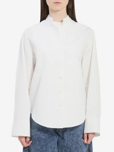 Alaïa Camicia A Strati In Popeline In White