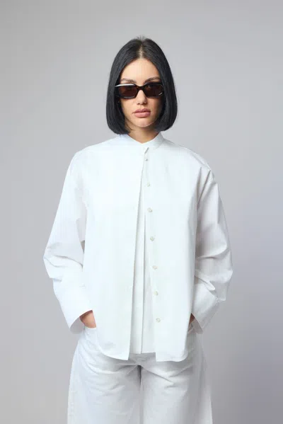 Alaïa Layered Poplin Shirt In White