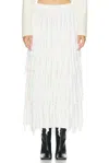 Alaïa Layered Cups Wool Blend Knit Skirt In White