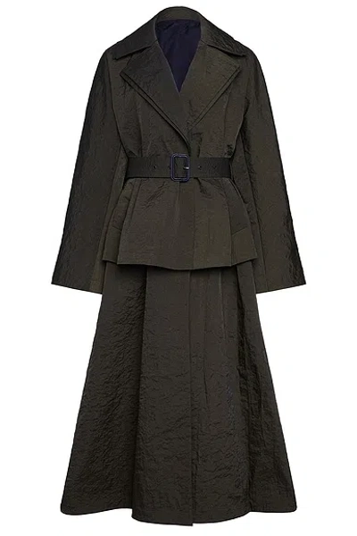 Alaïa Alaîªa Layered Trenchcoat In Green