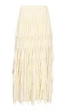 Alaïa Layered Wool-blend Maxi Skirt In Brown