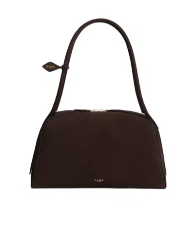 Alaïa Le Bouledogue Bag In Nubuck In Orange