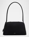 Alaïa Le Bouledogue Bowling Shoulder Bag In Nubuck Leather In Black